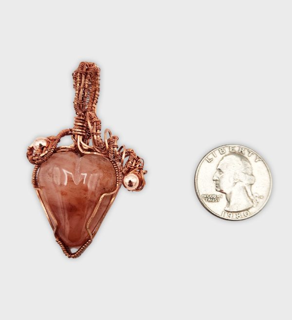 Clear Agate Heart with Iron Inclusions