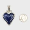 Heart Lapis Lazuli Pendant With Sterling Silver Warp