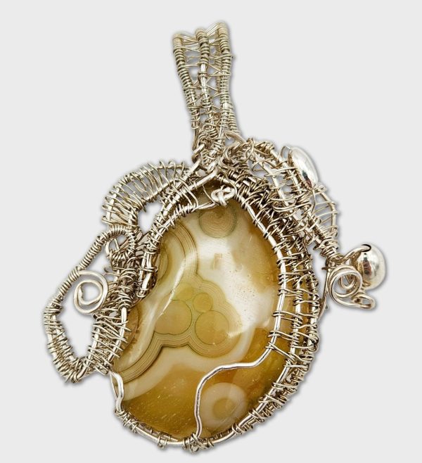 Orbicular Banded Agate wrapped in Sterling Silver