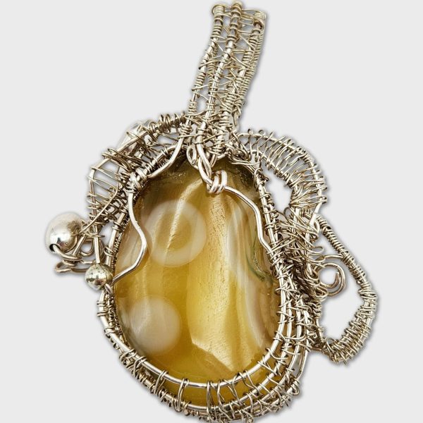 Ocean Jasper wrapped in Sterling Silver