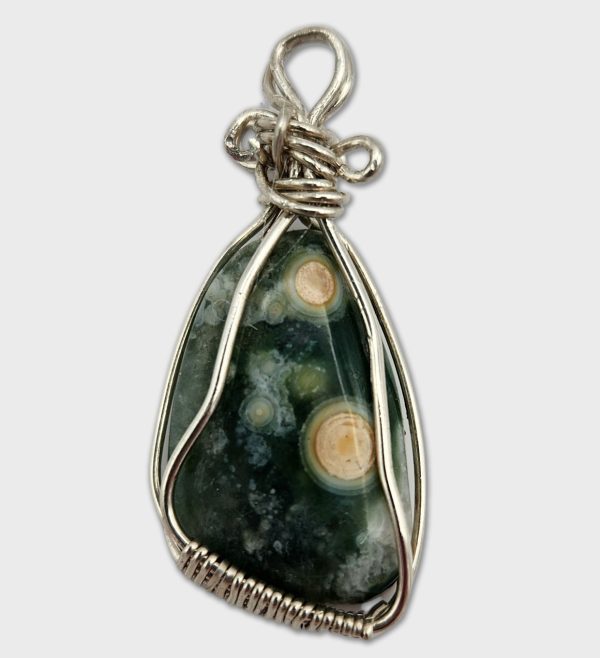 Ocean Jasper wrapped in Sterling Silver