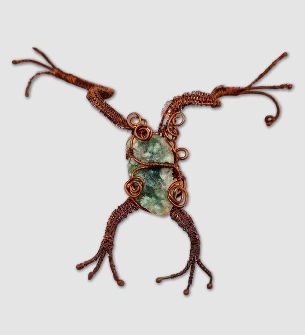 Copper Frog with Green Botryoidal