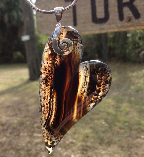 Montana Agate Heart Pendant