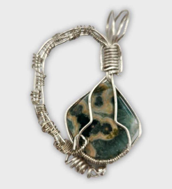 Ocean Jasper wrapped in Sterling Silver