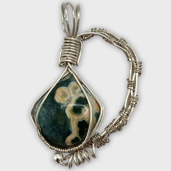 Ocean Jasper wrapped in Sterling Silver