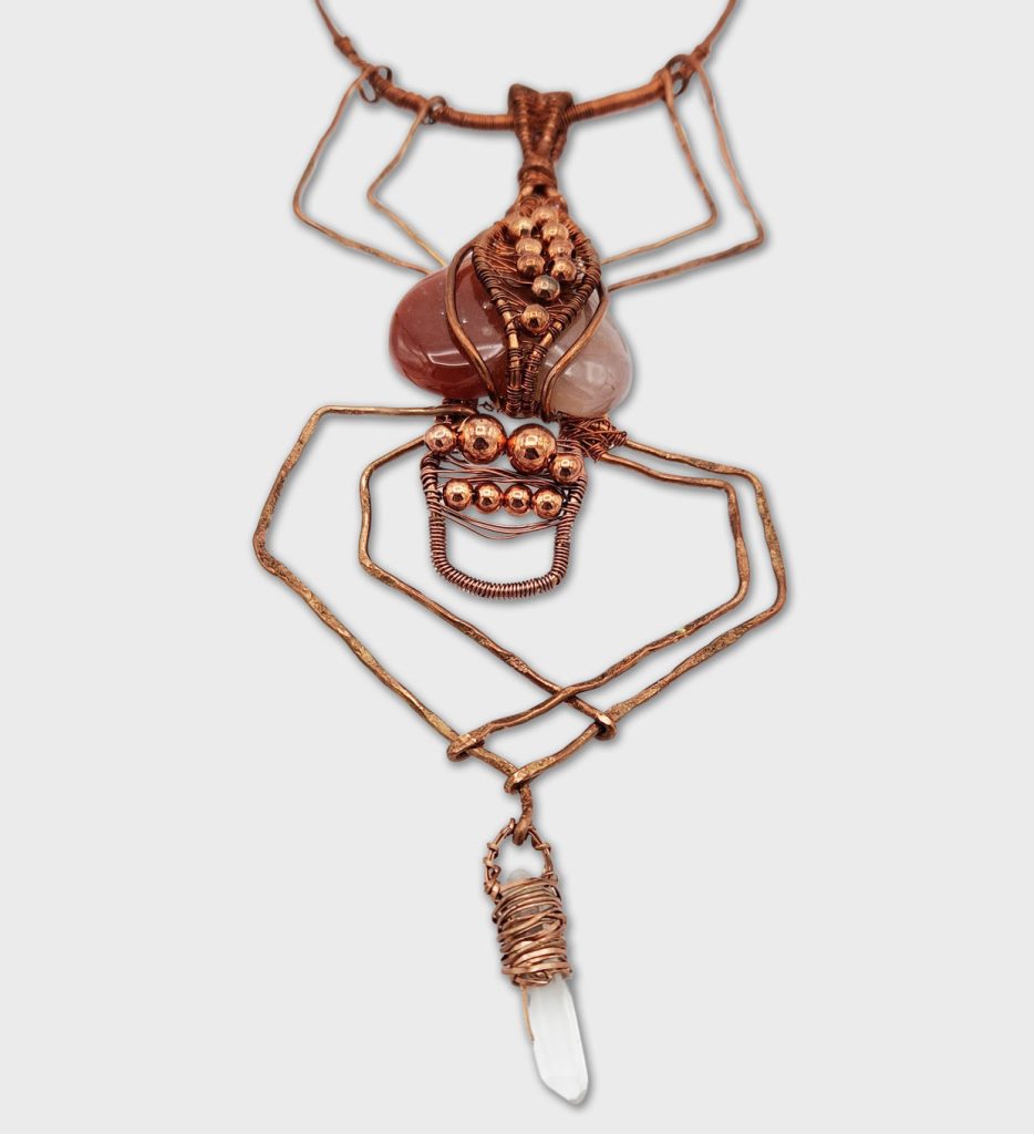 Copper Wire Hanging Spider